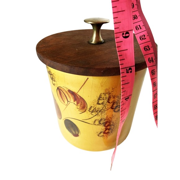 Vintage 70s Mushroom Glass Jar with Wooden Lid - Picture 7 of 9